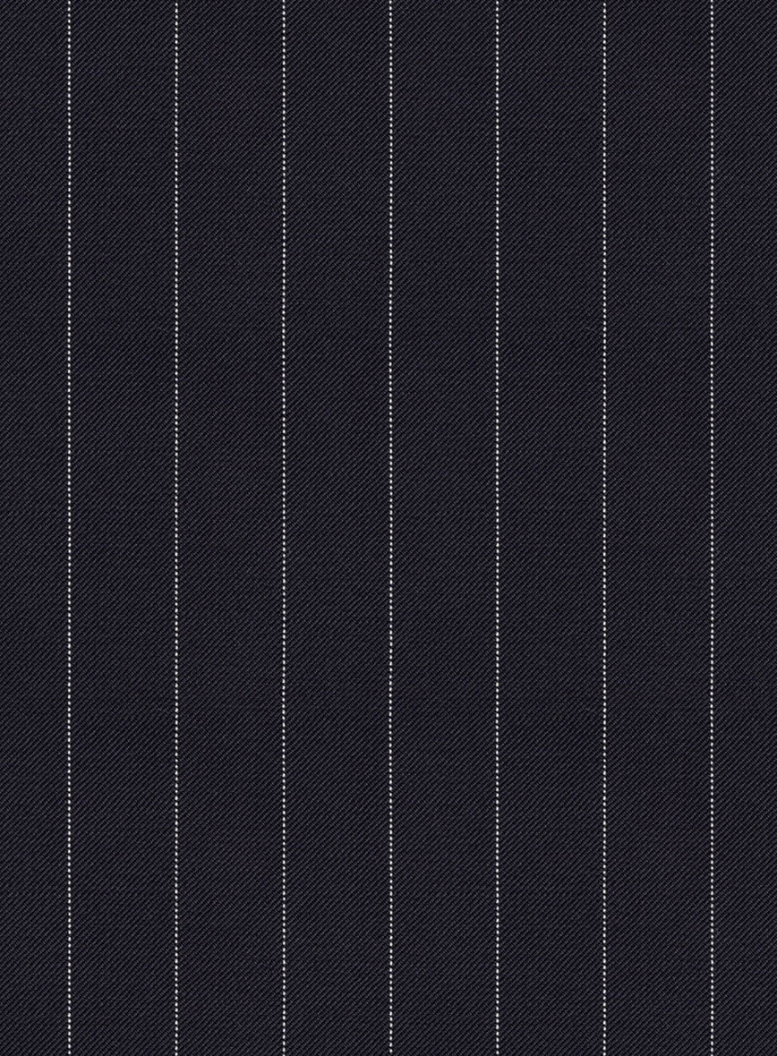 Scabal Vredlo Stripe Blue Wool Pants - StudioSuits