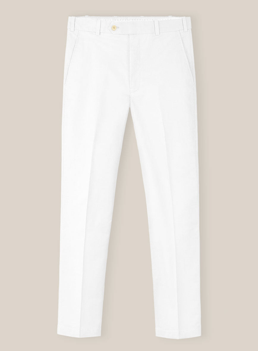 Scabal White Cotton Stretch Suit - StudioSuits