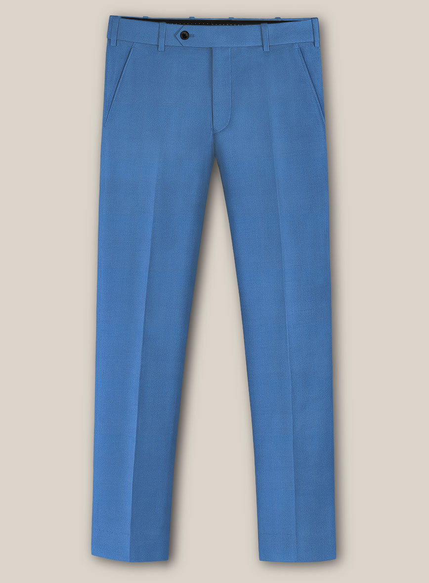 Scabal Yale Blue Wool Pants - StudioSuits