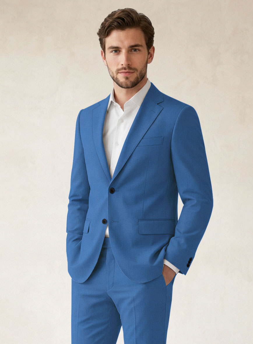 Scabal Yale Blue Wool Suit - StudioSuits