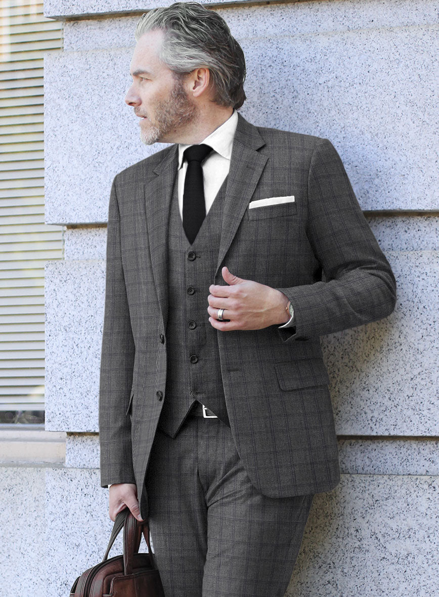Scabal Algen Glen Gray Wool Jacket - StudioSuits