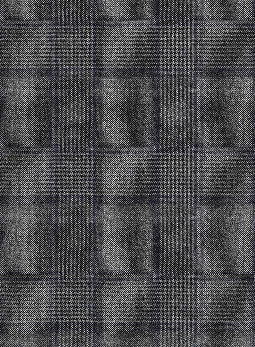Scabal Algen Glen Gray Wool Pants - StudioSuits