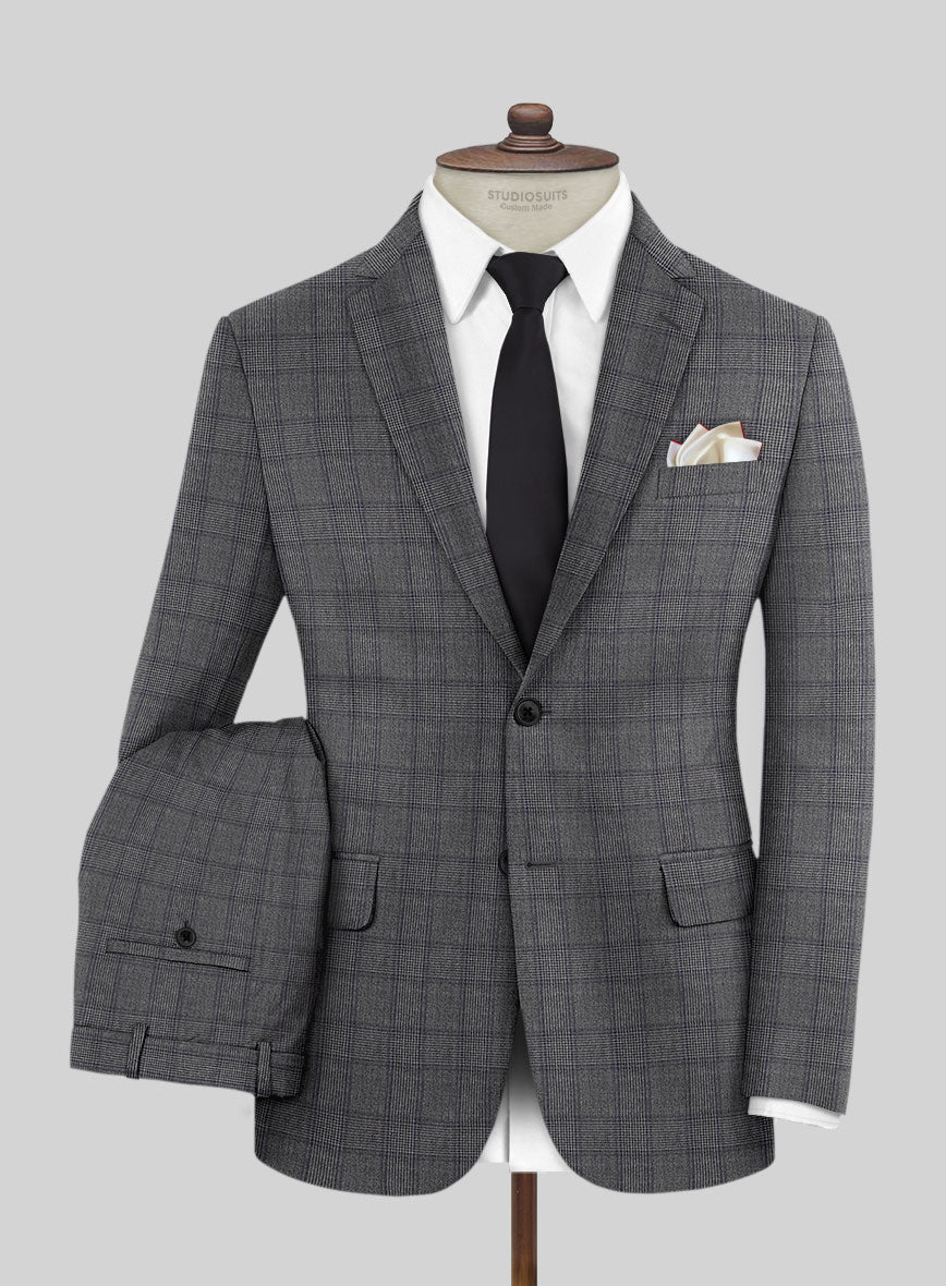 Scabal Algen Glen Gray Wool Suit - StudioSuits