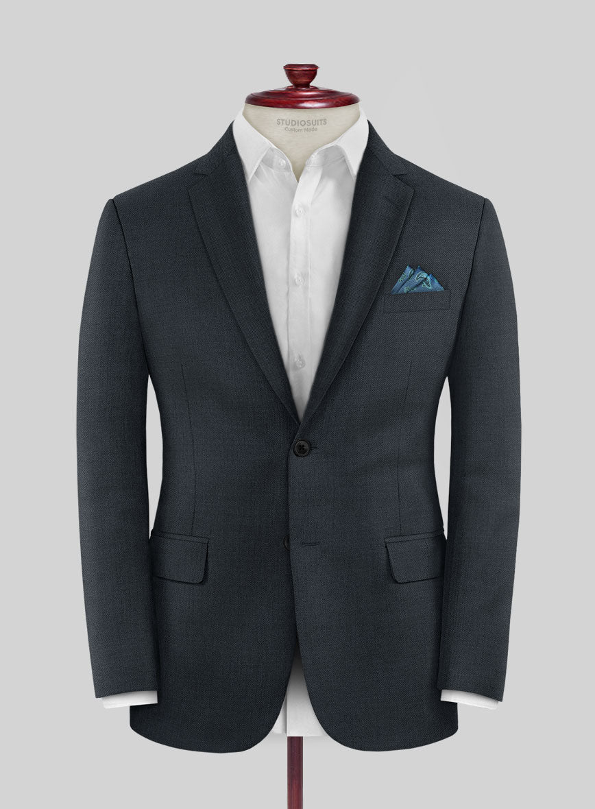 Scabal Alve Blue Wool Jacket - StudioSuits