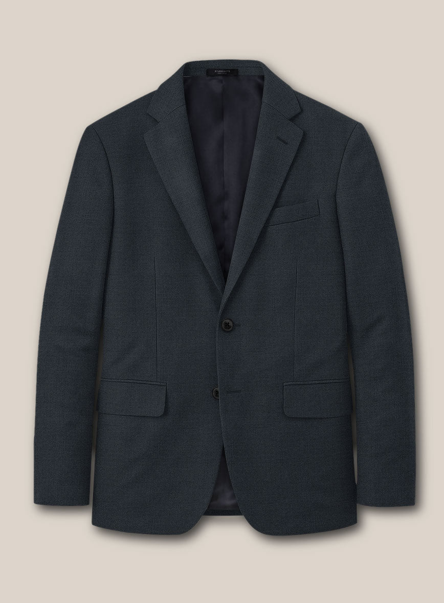 Scabal Alve Blue Wool Jacket - StudioSuits