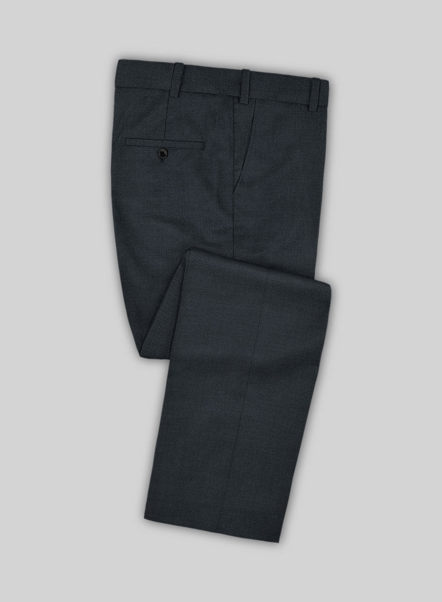Scabal Alve Blue Wool Pants - StudioSuits