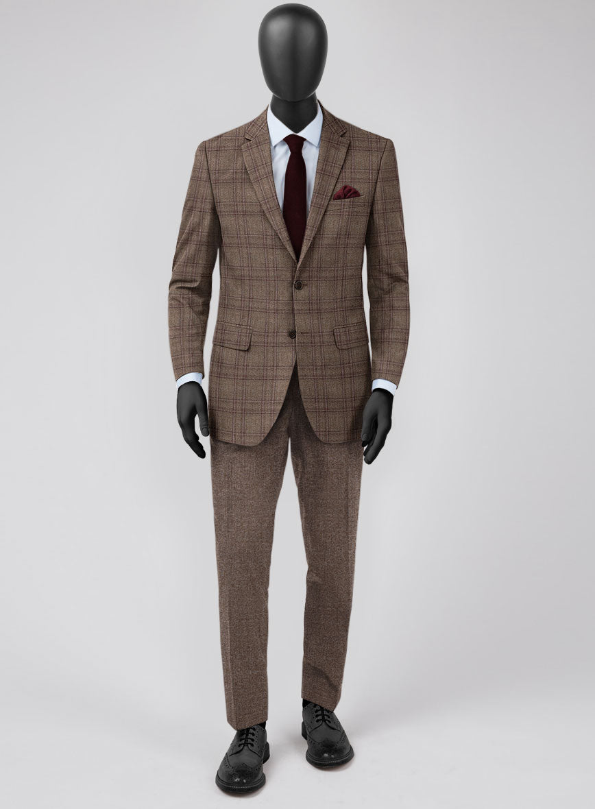 Scabal Amber Brown Wool Combination Suit - StudioSuits