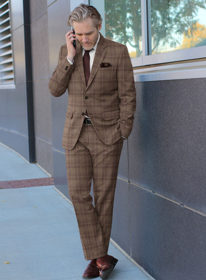 Scabal Amber Brown Wool Suit - StudioSuits