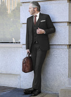 Scabal Amraso Stripe Charcoal Wool Suit - StudioSuits