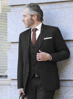 Scabal Amraso Stripe Charcoal Wool Suit - StudioSuits