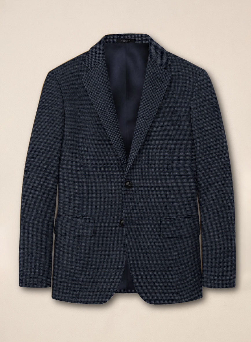 Scabal Aritmi Pinhead Blue Wool Jacket - StudioSuits