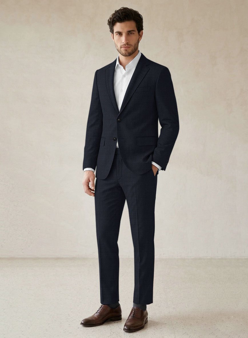 Scabal Aritmi Pinhead Blue Wool Suit - StudioSuits
