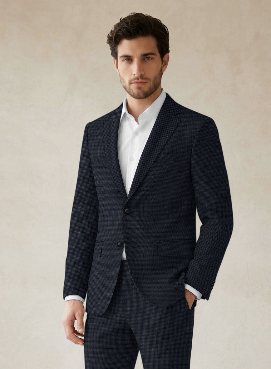 Scabal Aritmi Pinhead Blue Wool Suit - StudioSuits