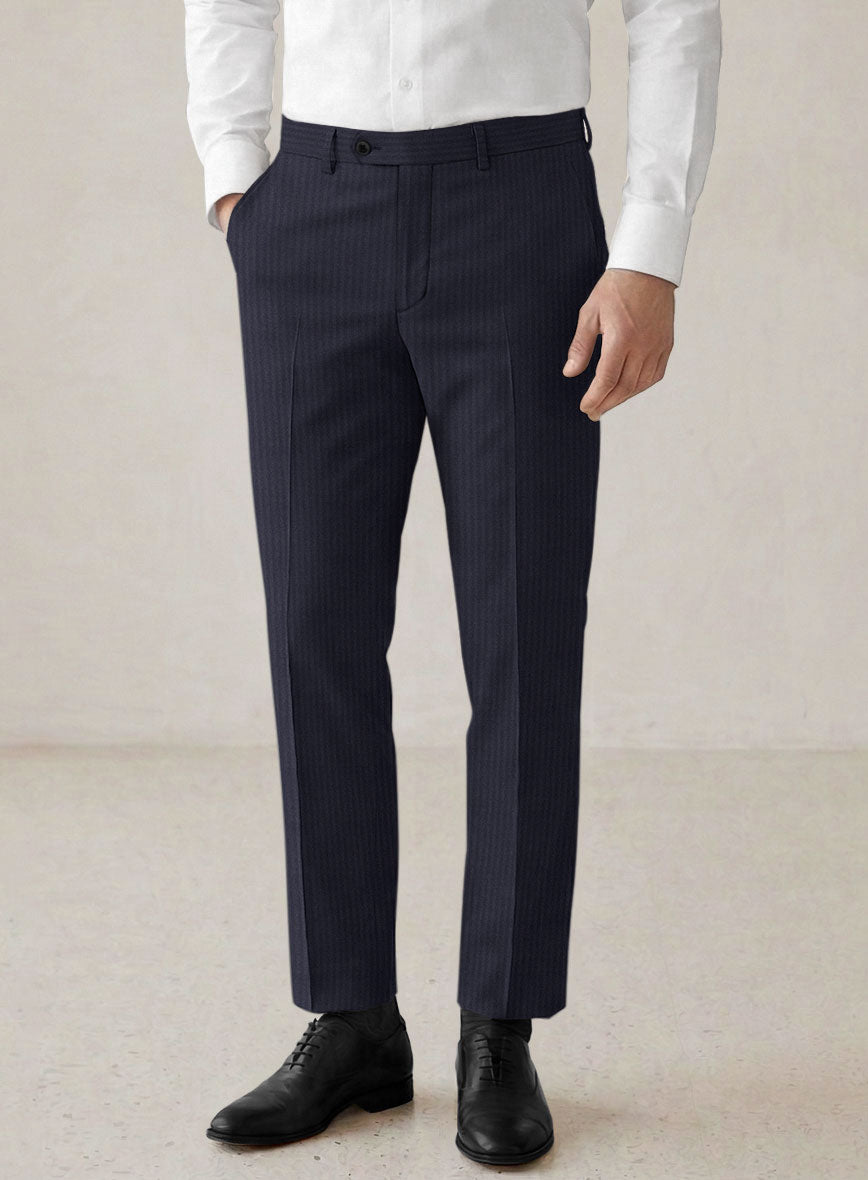Scabal Ascio Stripe Blue Wool Suit - StudioSuits