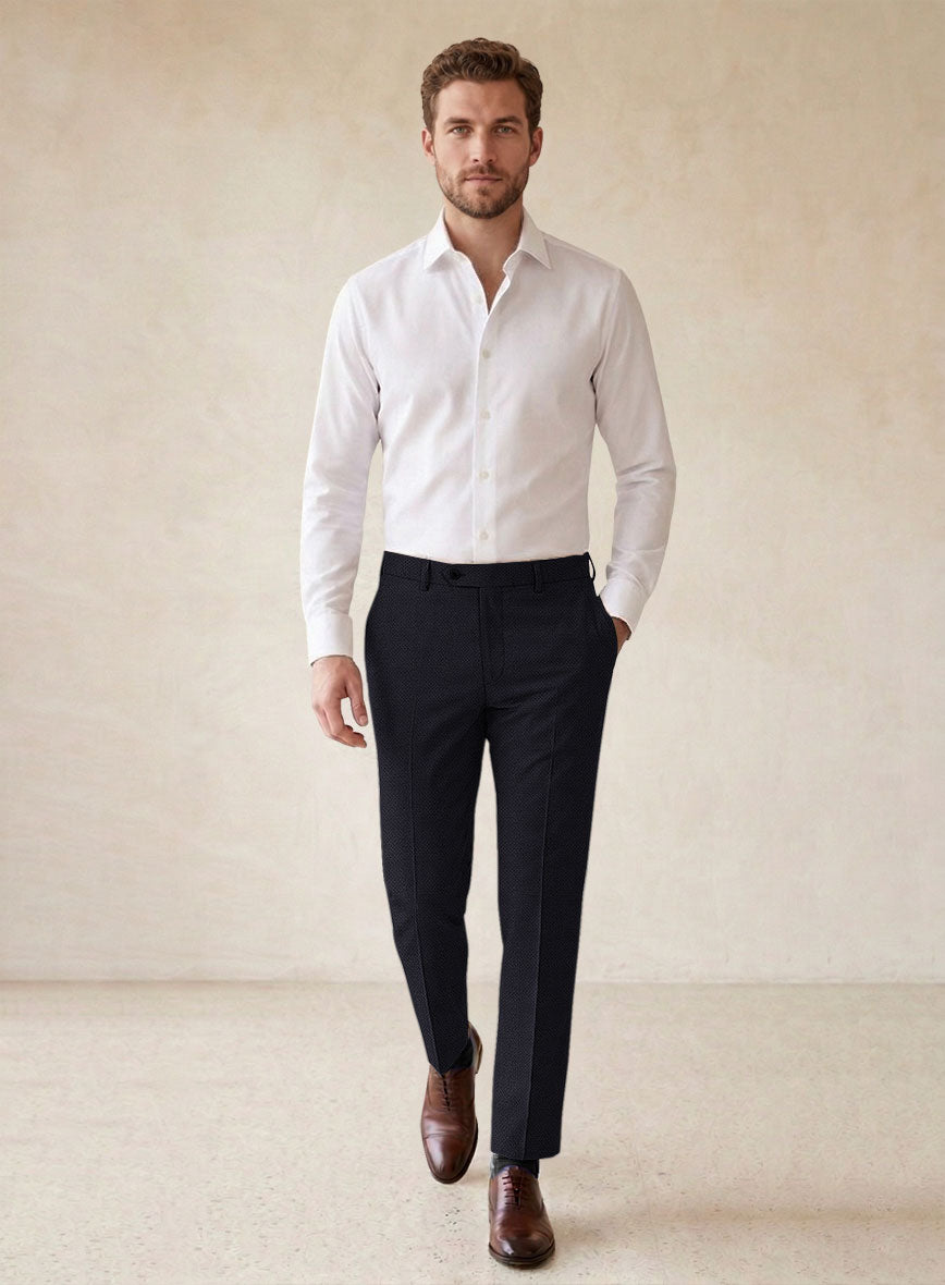 Scabal Avejio Blue Wool Pants - StudioSuits