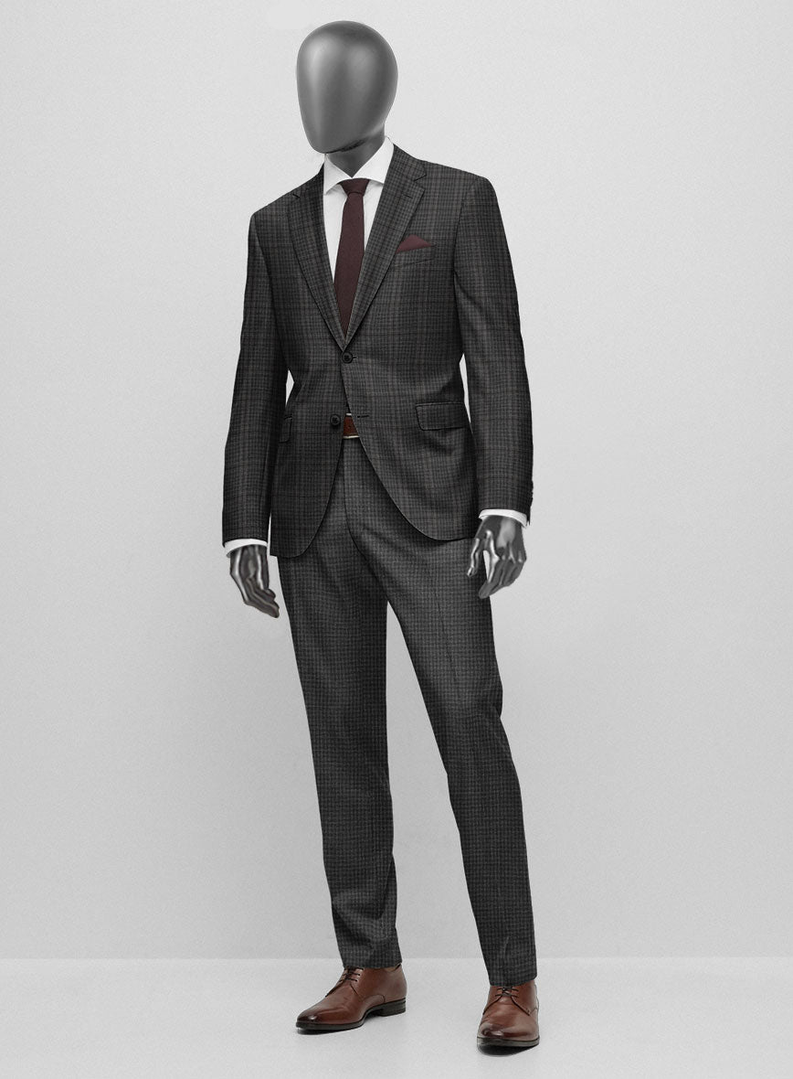 Scabal Azel Black Wool Combination Suit - StudioSuits