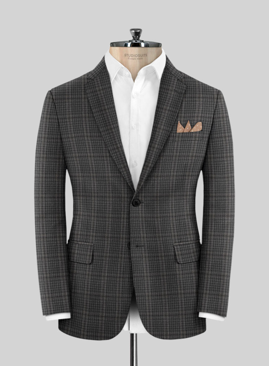 Scabal Azel Black Wool Combination Suit - StudioSuits