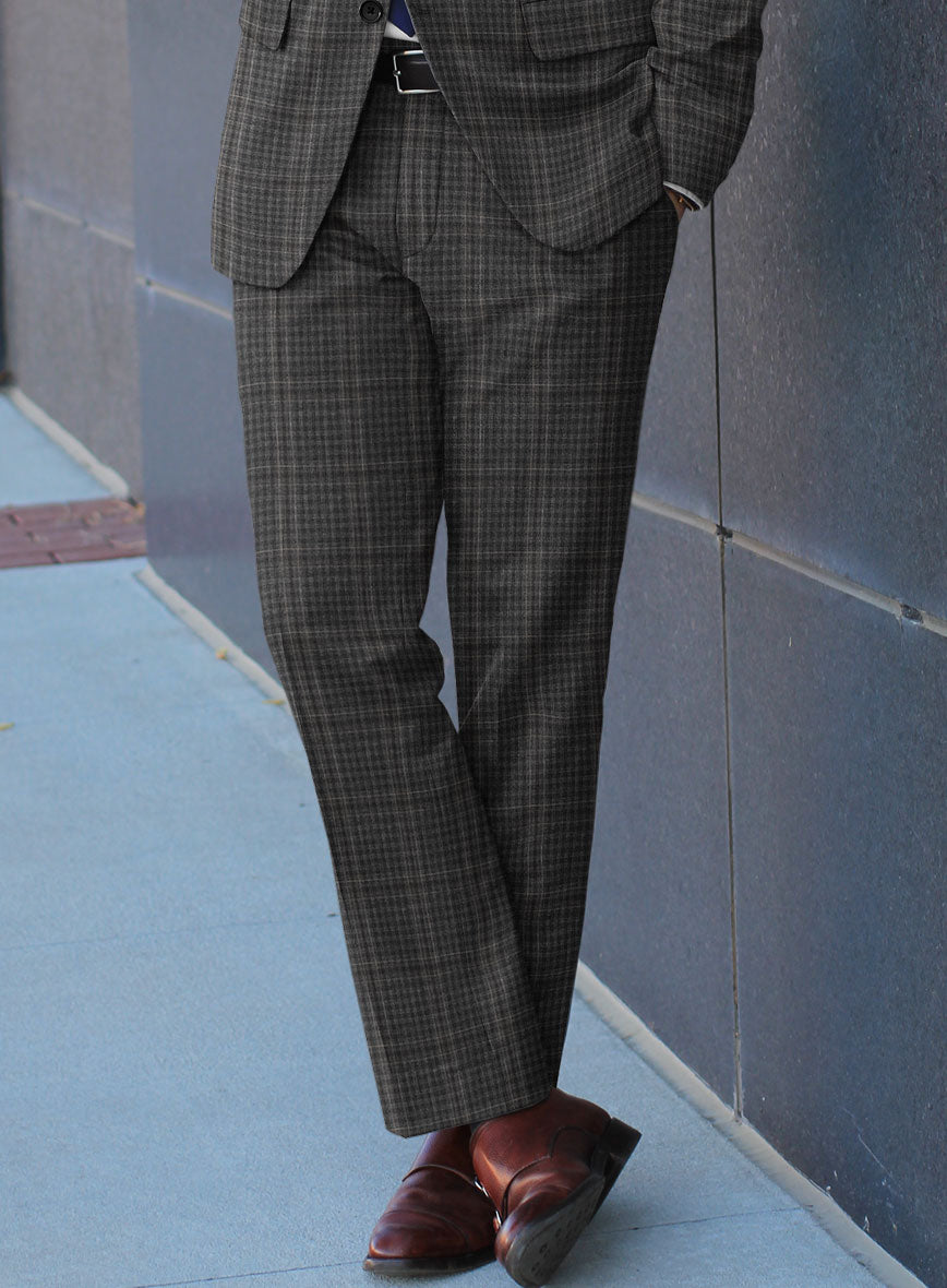 Scabal Azel Black Wool Pants - StudioSuits