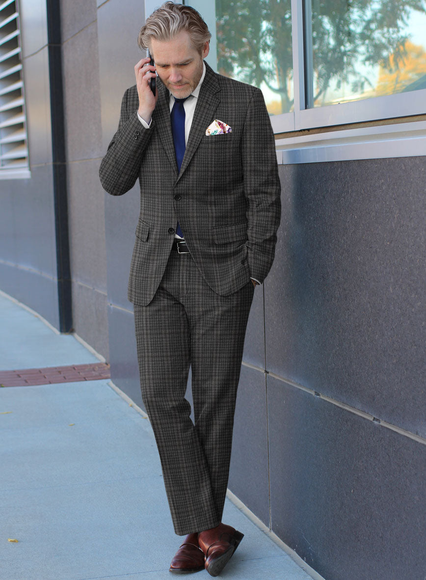 Scabal Azel Black Wool Suit - StudioSuits