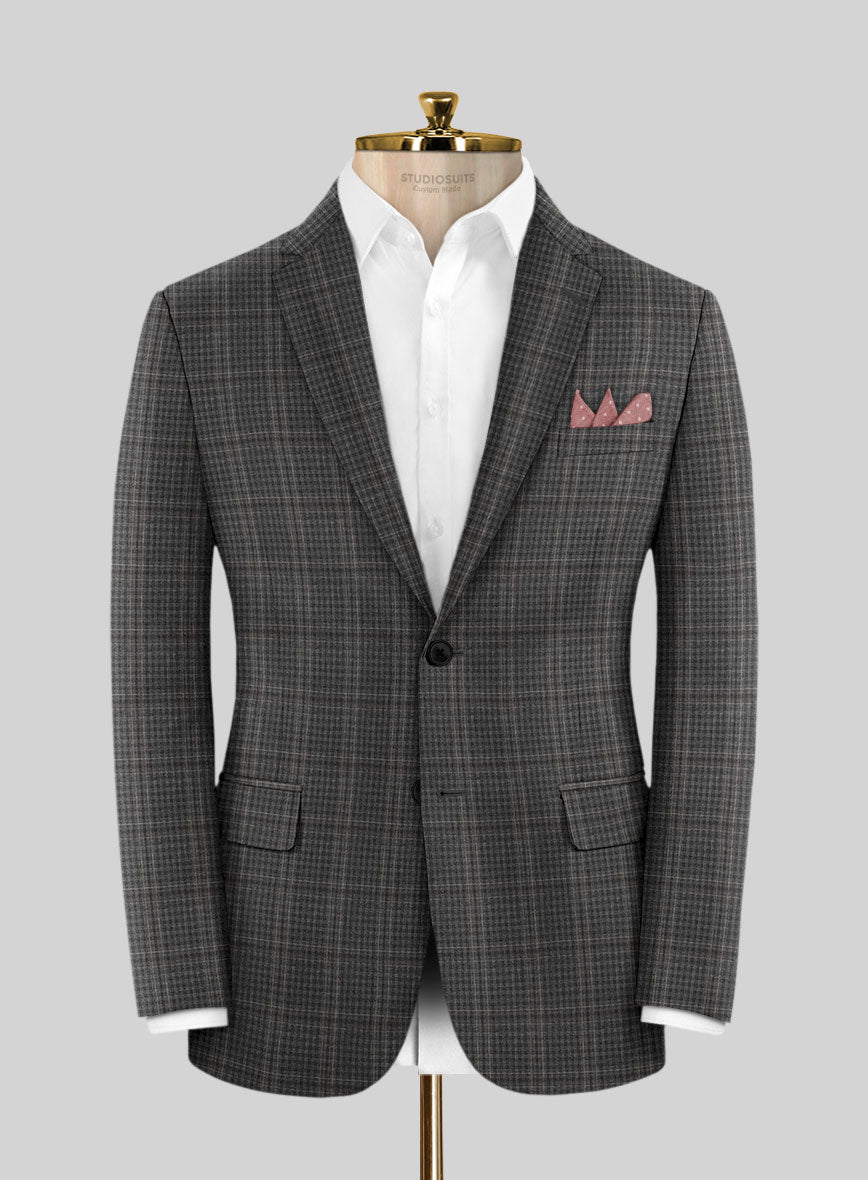Scabal Azel Black Wool Suit - StudioSuits