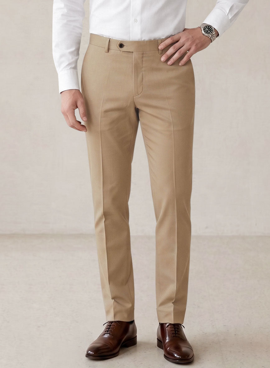 Scabal Beige Cashmere Cotton Suit - StudioSuits