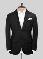 Scabal Black Cotton Stretch Jacket - StudioSuits