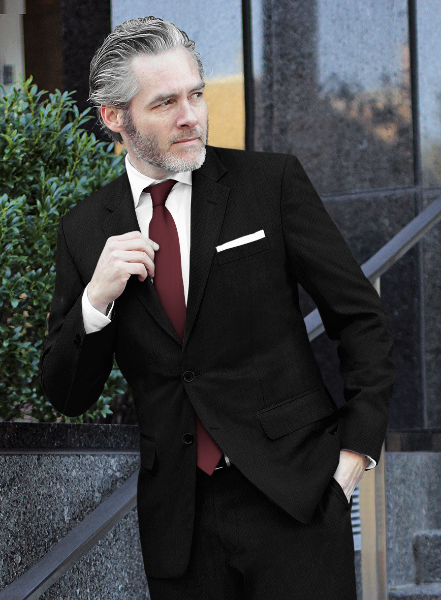 Scabal Black Waffle Wool Jacket - StudioSuits