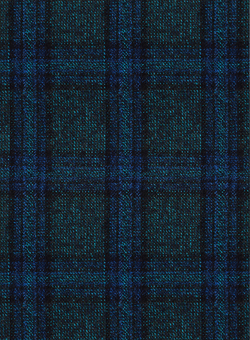 Scabal Blue Checks Wool Jacket - StudioSuits
