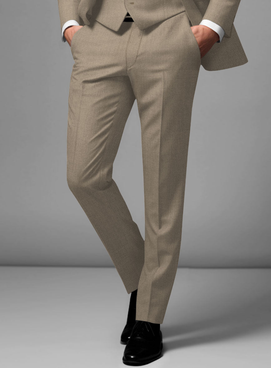 Scabal Boston Khaki Wool Pants - StudioSuits
