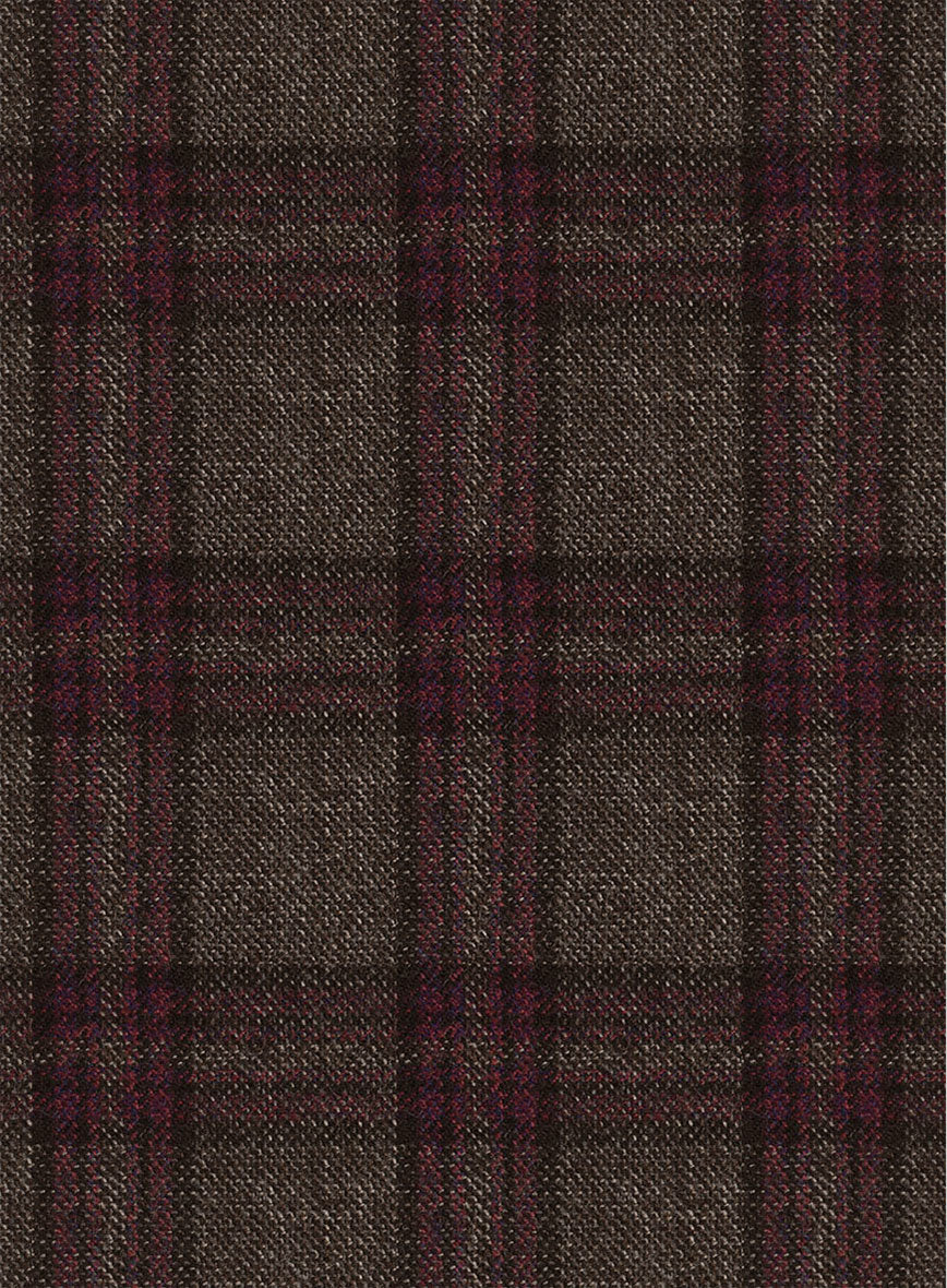 Scabal Brown Checks Wool Jacket - StudioSuits