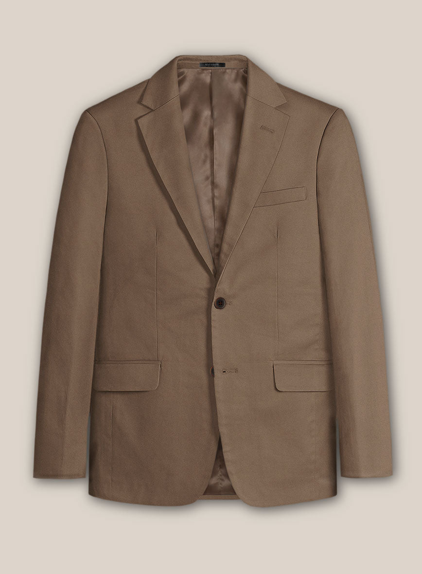 Scabal Brown Cotton Stretch Jacket - StudioSuits