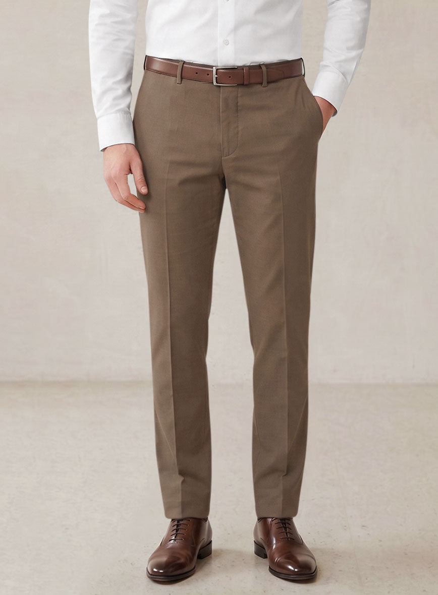 Scabal Brown Cotton Stretch Suit - StudioSuits