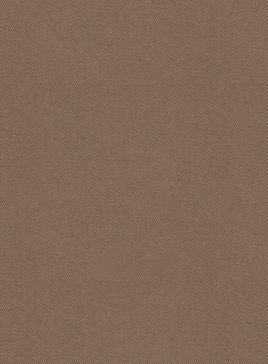 Scabal Brown Cotton Stretch Pants - StudioSuits