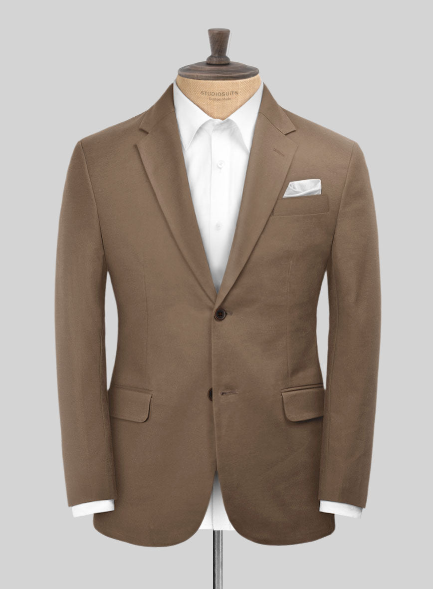 Scabal Brown Cotton Stretch Suit - StudioSuits
