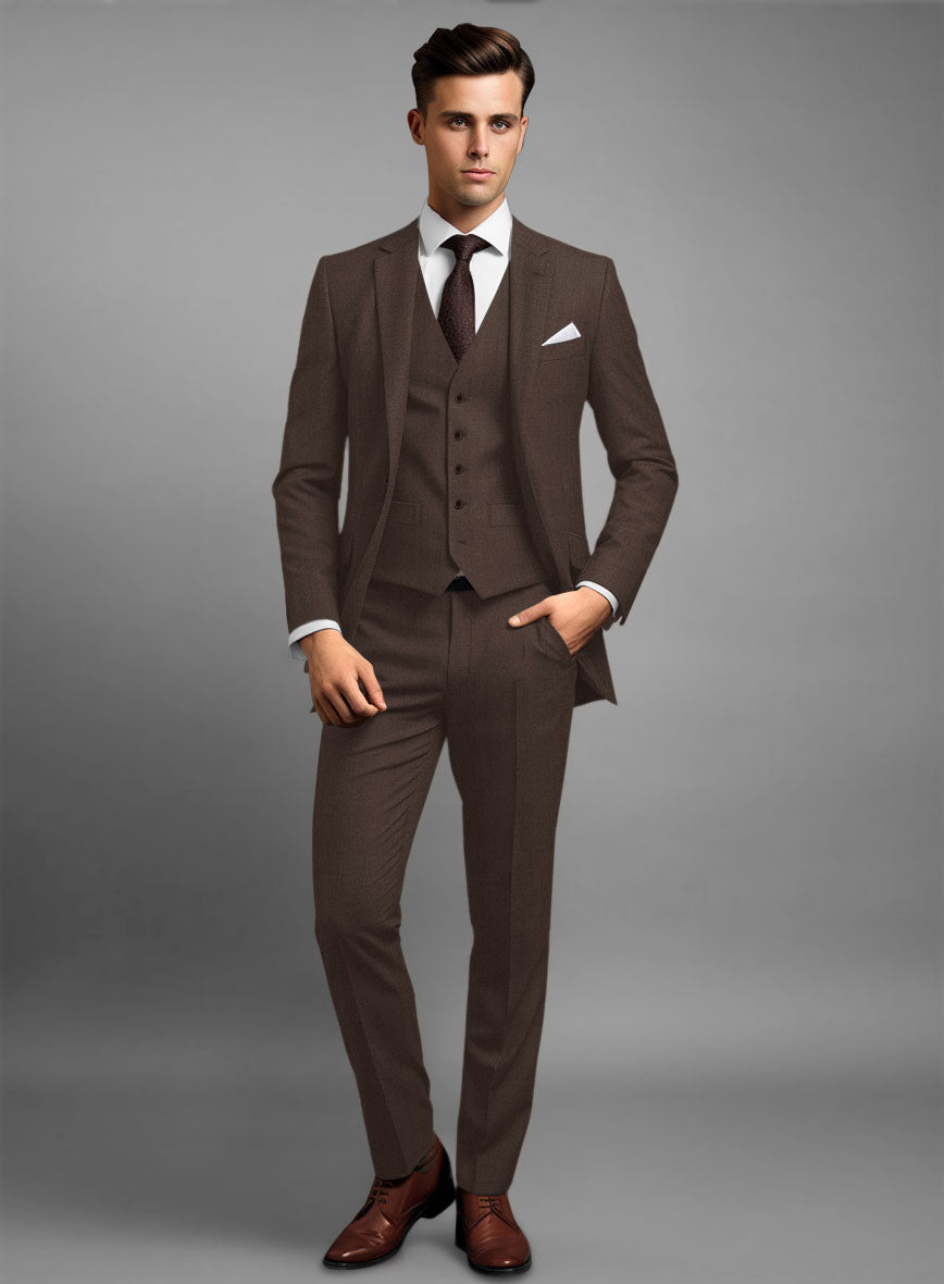 Scabal Brown Wool Suit – StudioSuits
