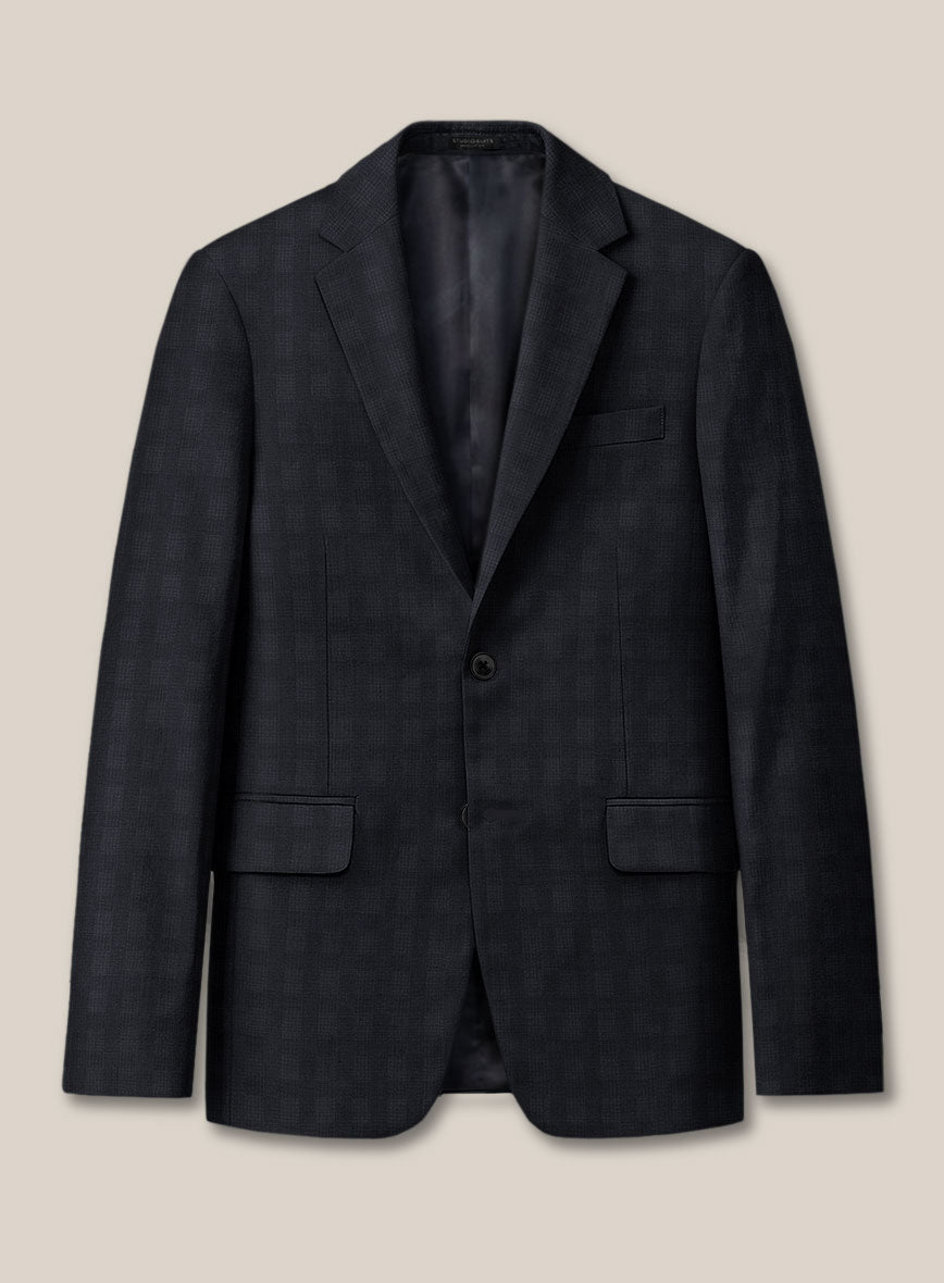 Scabal Cacho Checks Blue Wool Jacket - StudioSuits