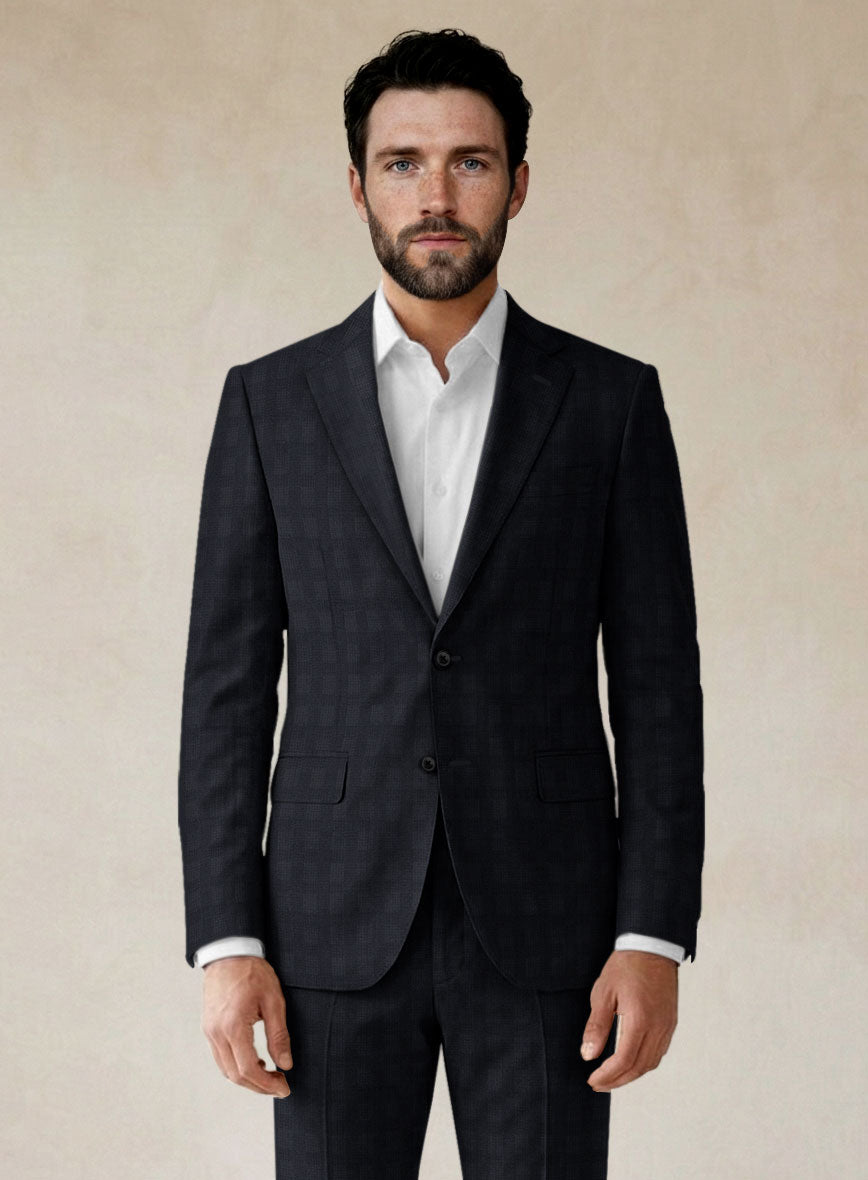 Scabal Cacho Checks Blue Wool Jacket - StudioSuits