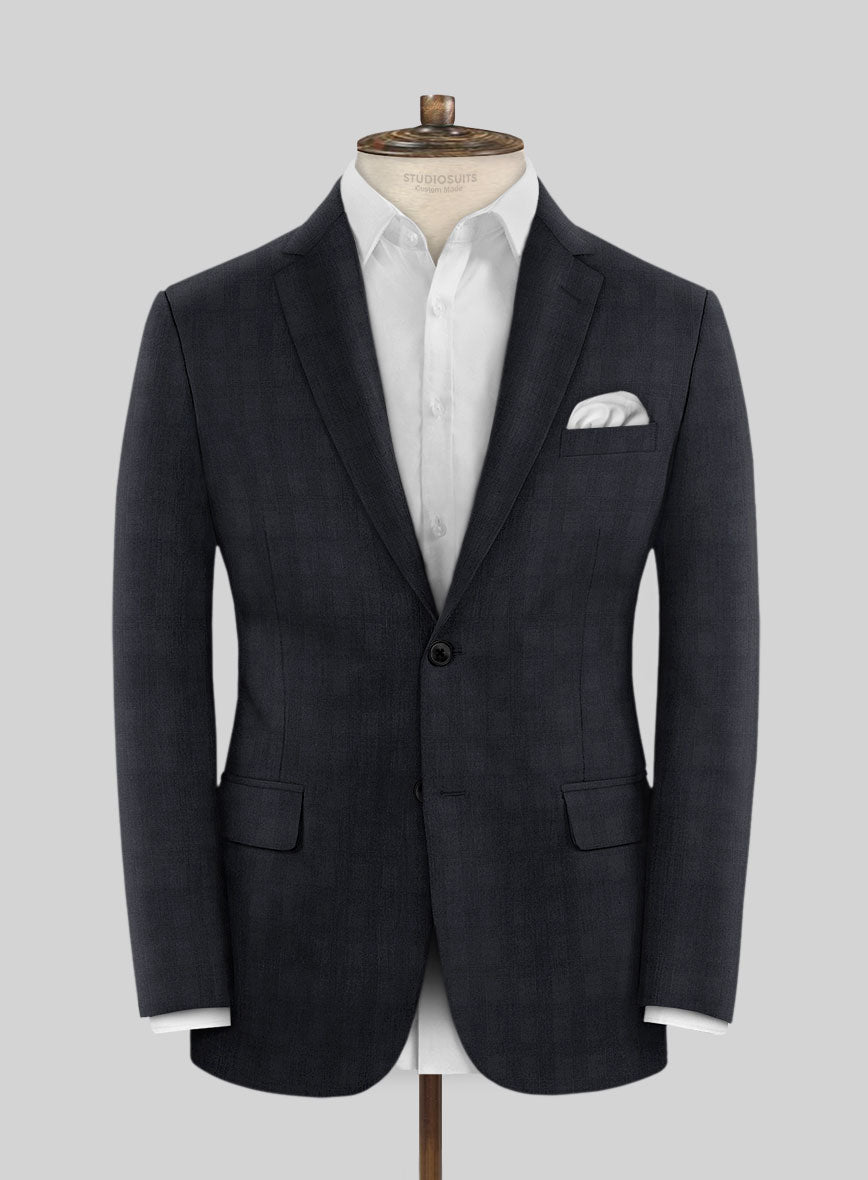 Scabal Cacho Checks Blue Wool Jacket - StudioSuits