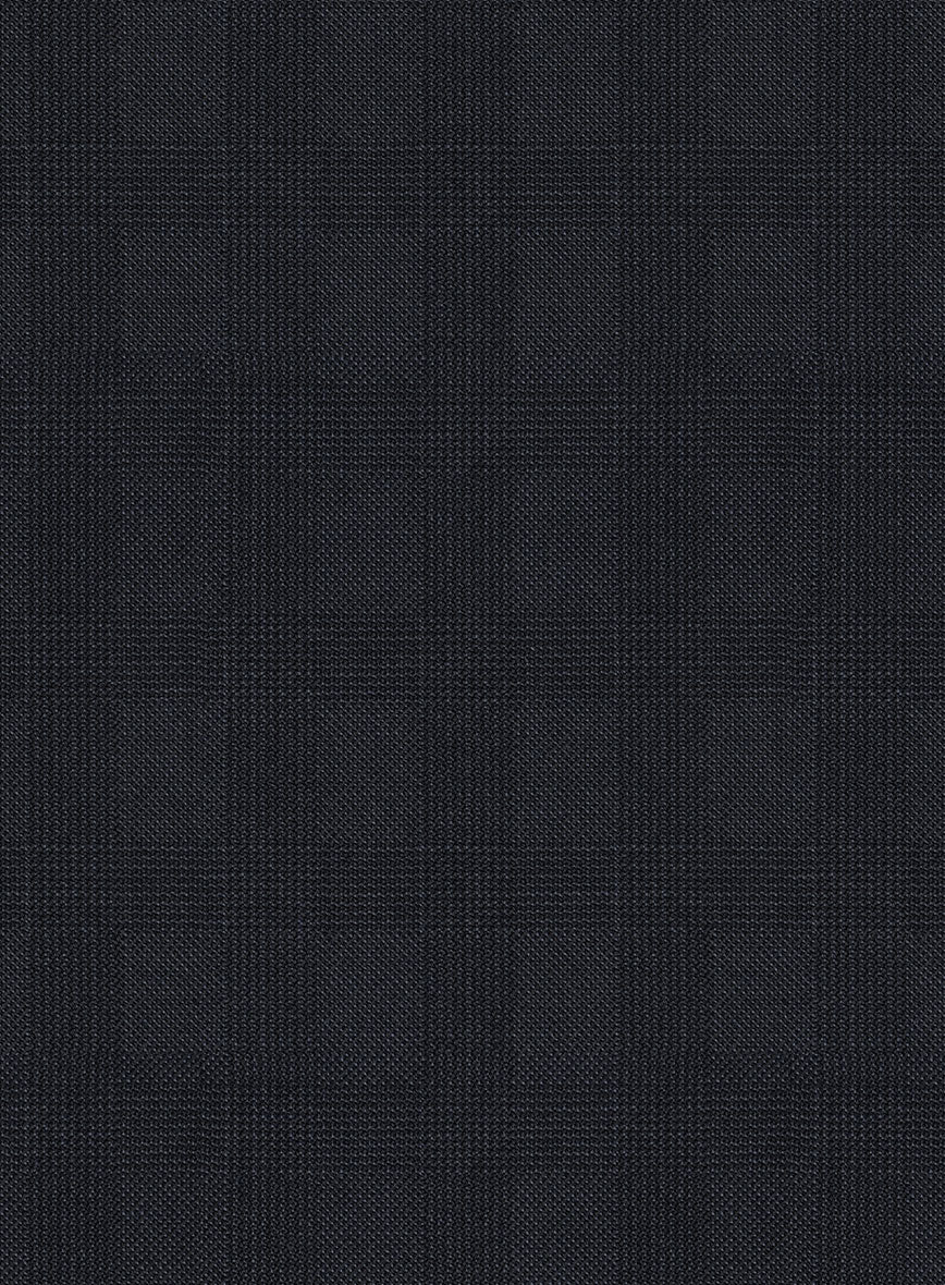 Scabal Cacho Checks Blue Wool Pants - StudioSuits