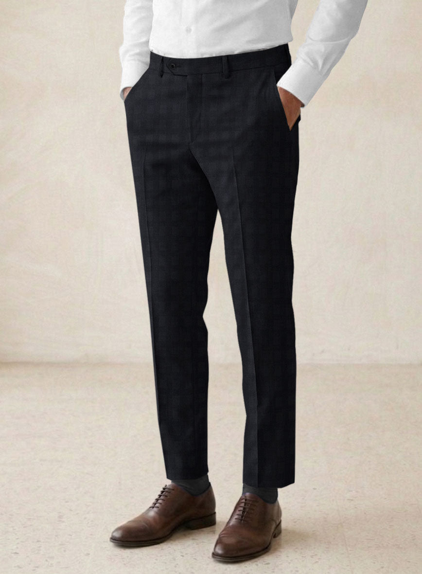 Scabal Cacho Checks Blue Wool Suit - StudioSuits