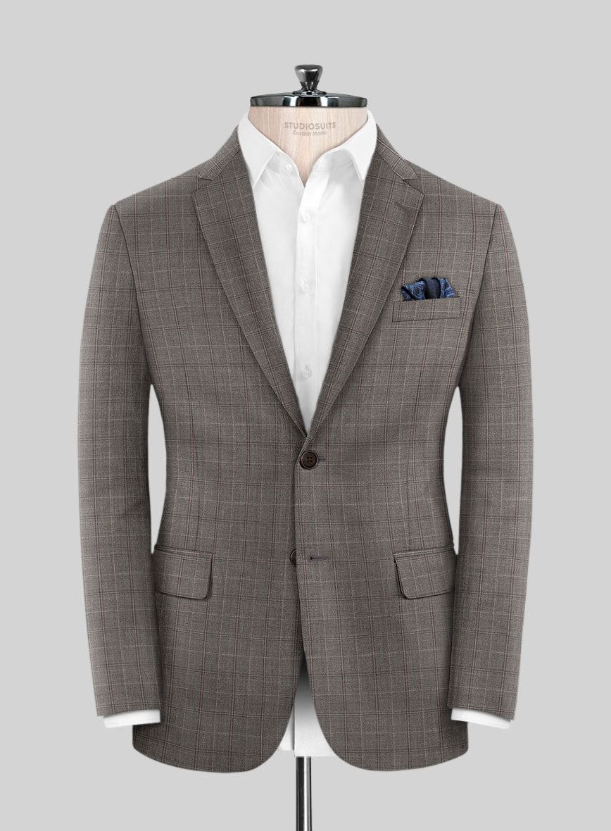 Scabal Cego Checks Brown Wool Jacket - StudioSuits