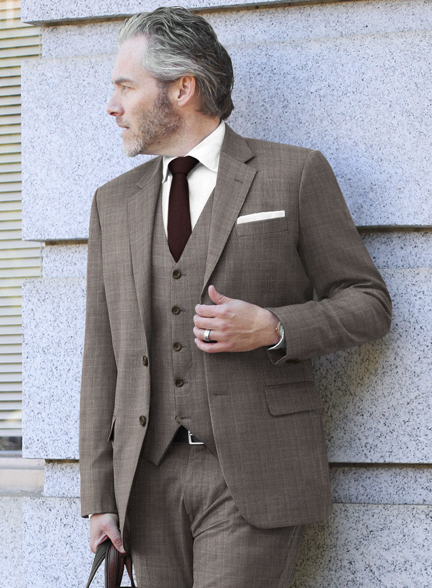 Scabal Cego Checks Brown Wool Jacket - StudioSuits