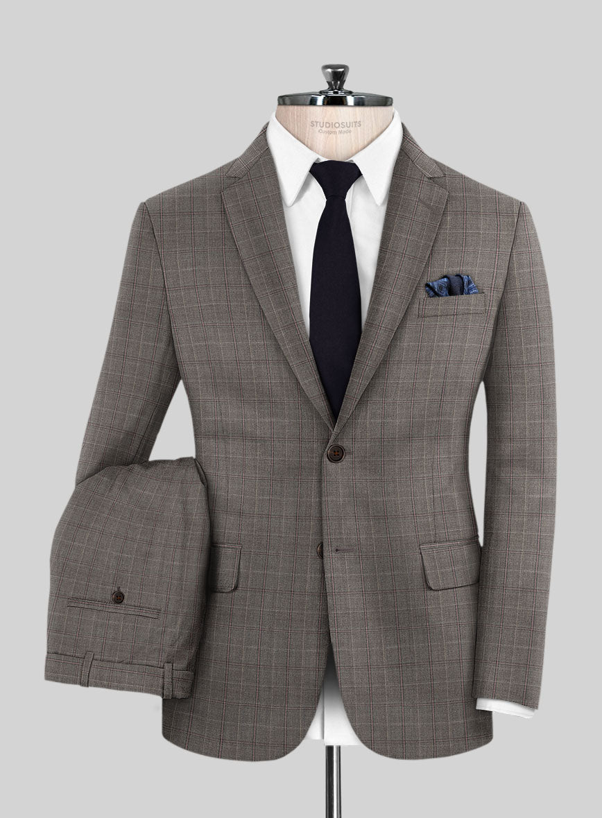 Scabal Cego Checks Brown Wool Suit - StudioSuits