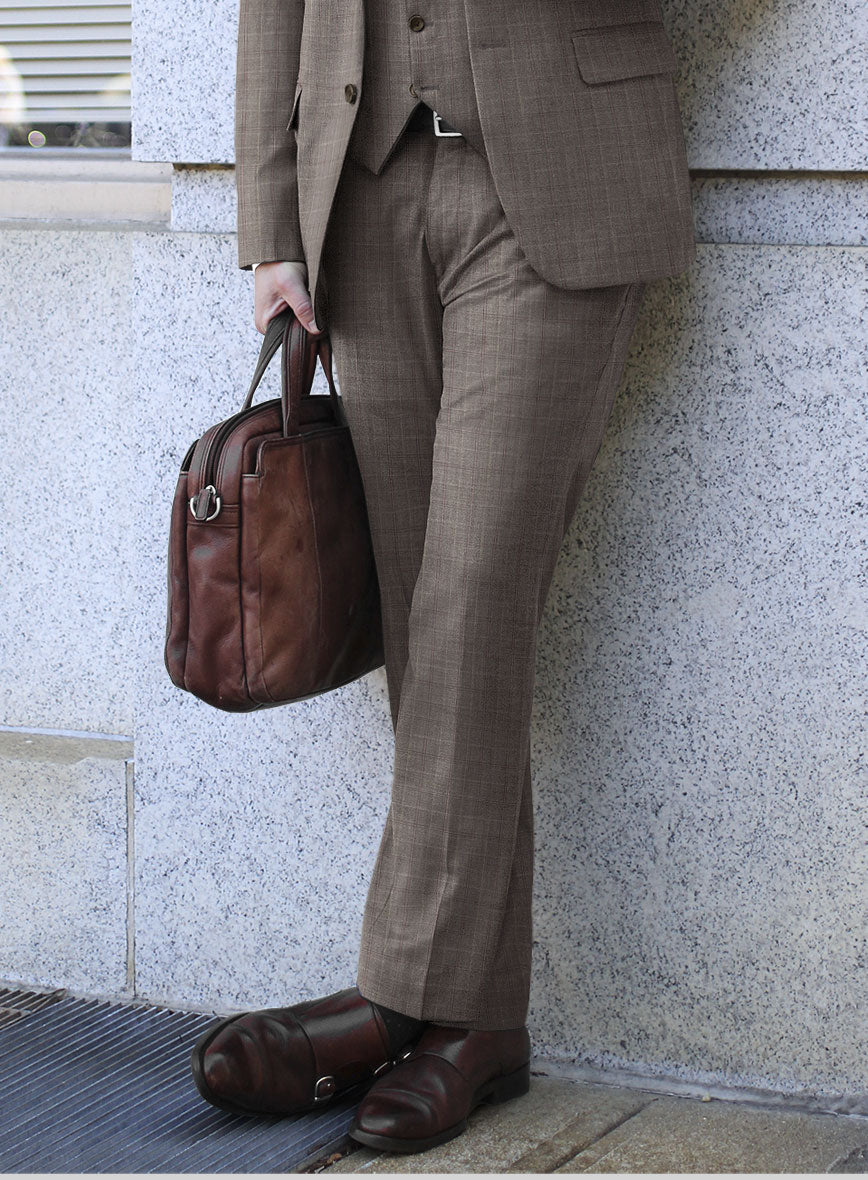 Scabal Cego Checks Brown Wool Suit - StudioSuits