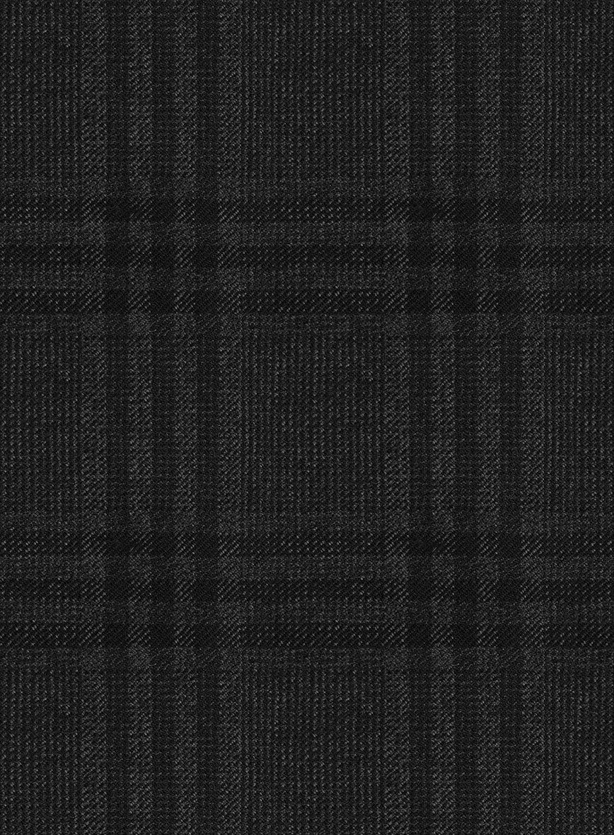 Scabal Charcoal Checks Wool Jacket - StudioSuits