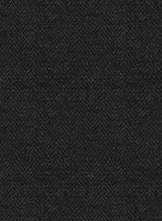 Scabal Charcoal Herringbone Wool Jacket - StudioSuits