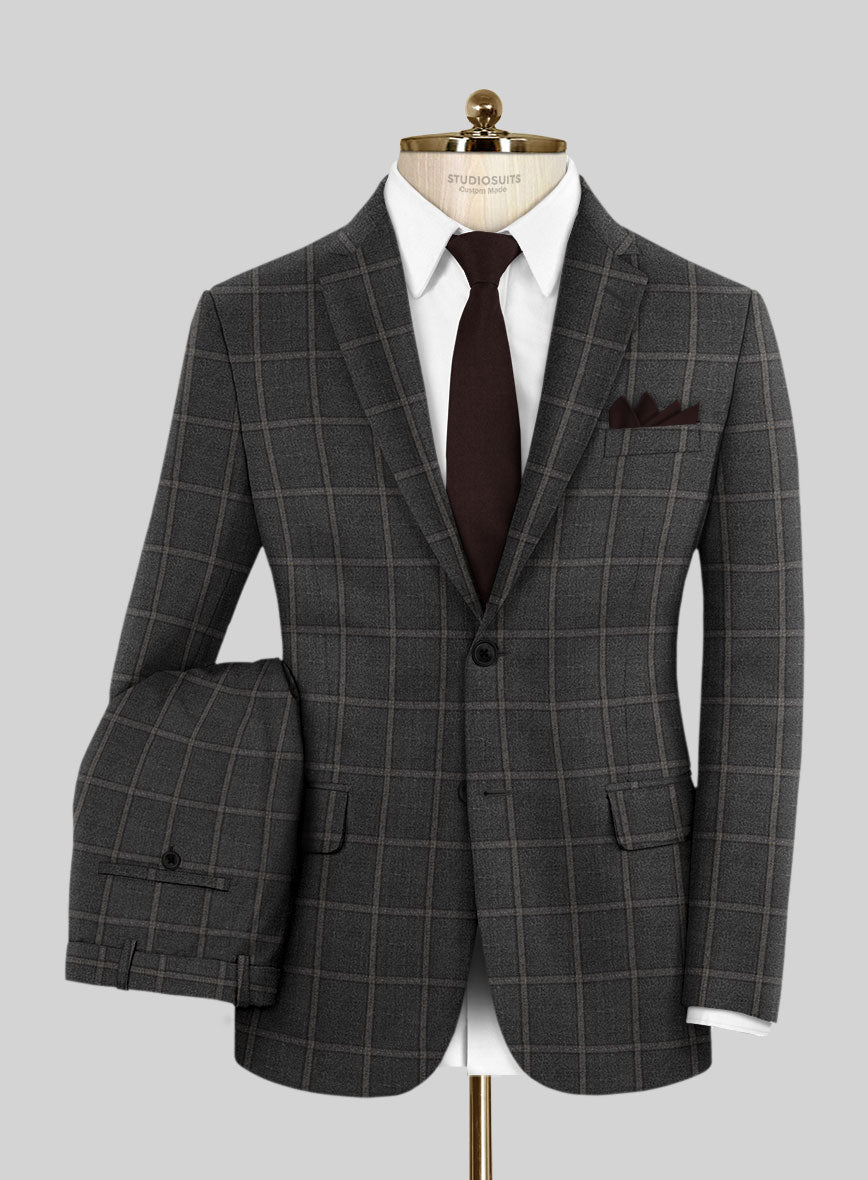 Scabal Charcoal Wool Suit - StudioSuits