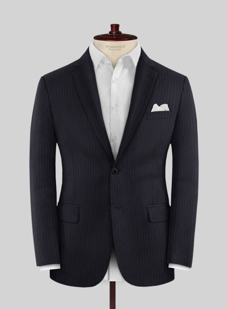 Scabal Ciasso Stripe Blue Wool Jacket - StudioSuits