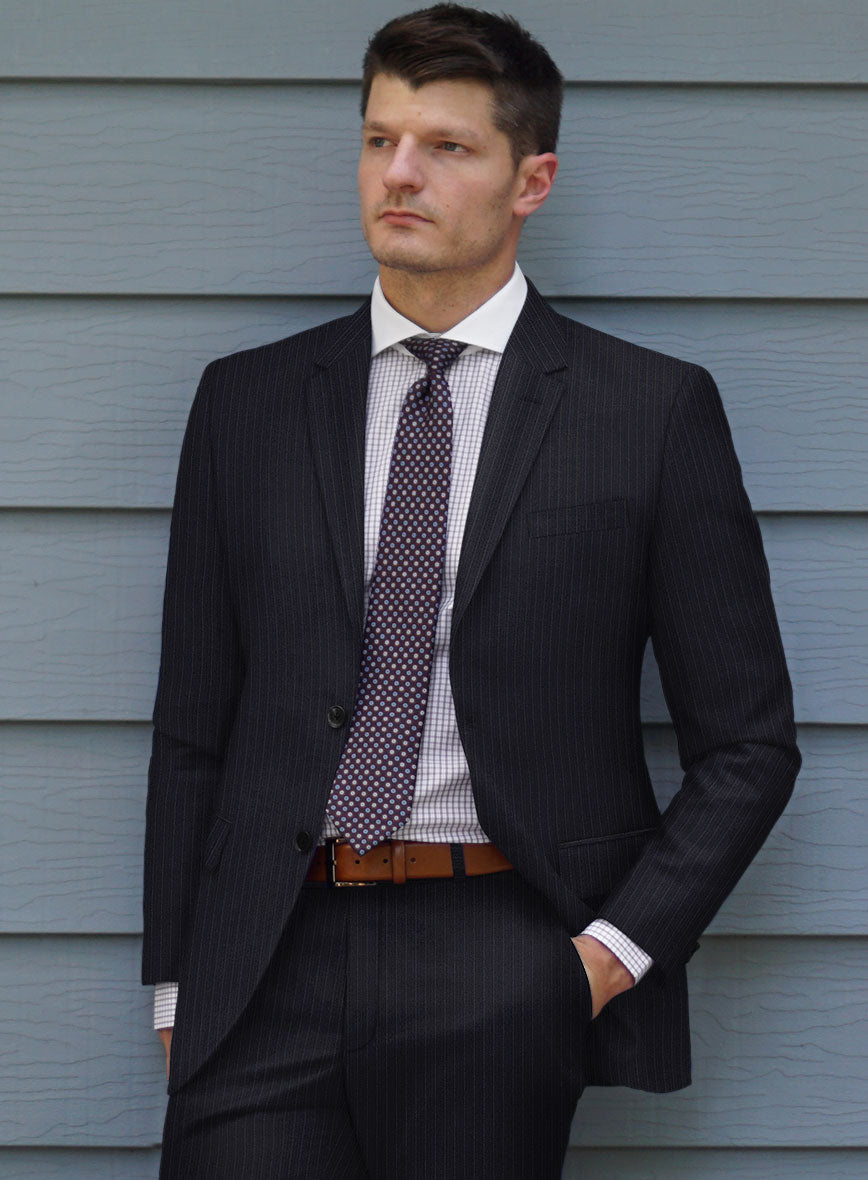 Scabal Ciasso Stripe Blue Wool Jacket - StudioSuits
