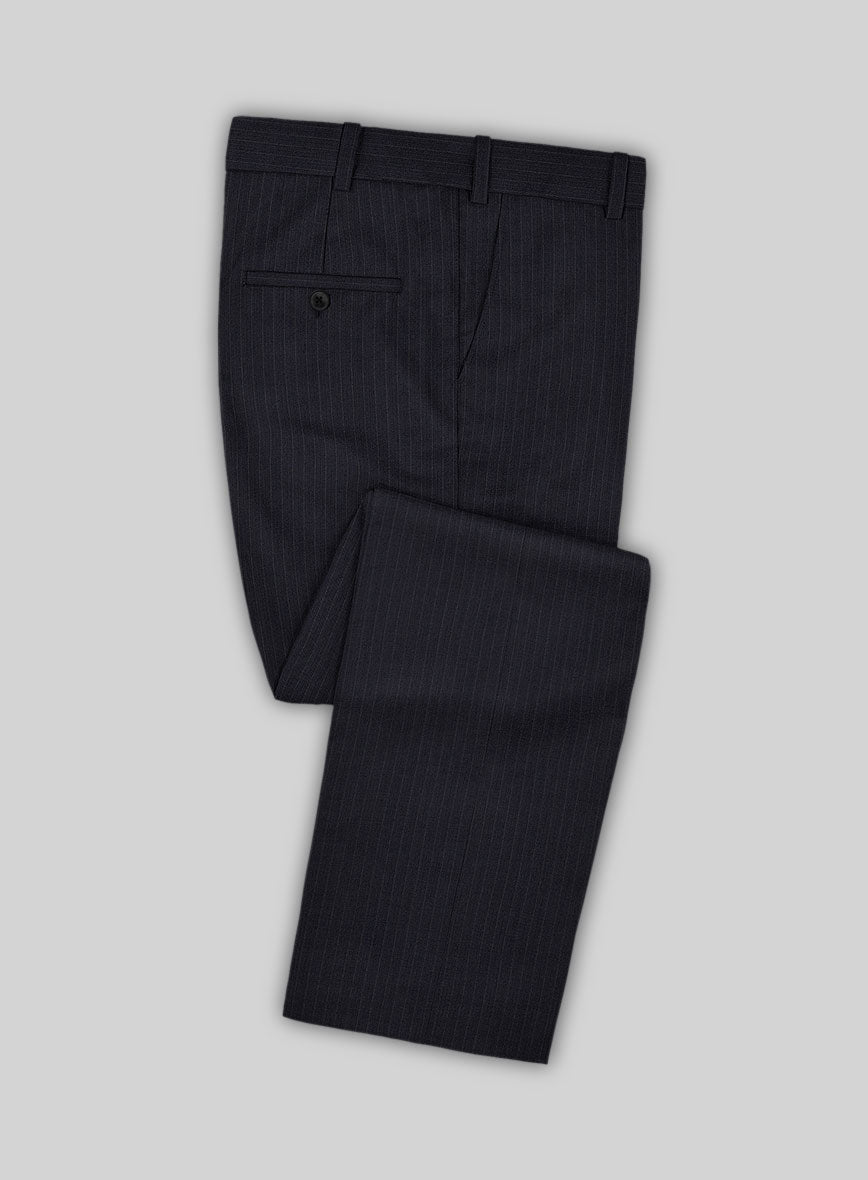 Scabal Ciasso Stripe Blue Wool Pants - StudioSuits